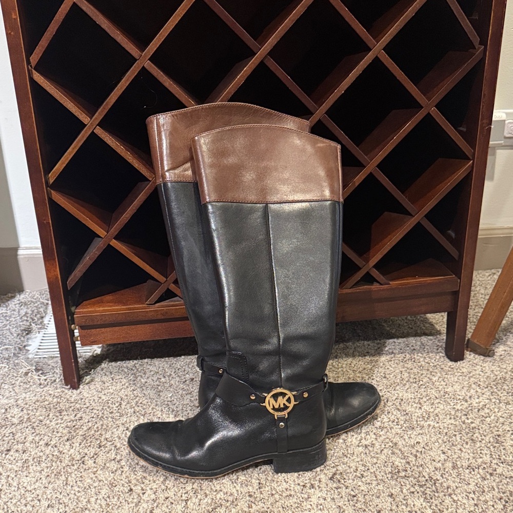 Michael Kors Two-Tone Black and Brown Boots Size 7M